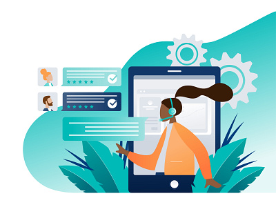 Technical Support Graphic call center communication flat illustration illustration platform tech tech support ux vector web