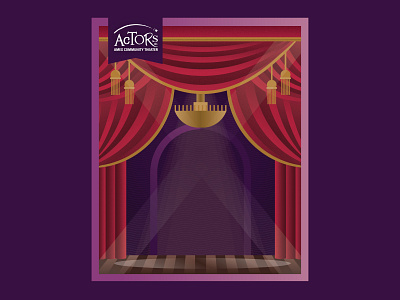 ACTORS Community Theater Program Cover acting actors ames broadway grain illustration iowa musical showtime stage stage curtains texture vector