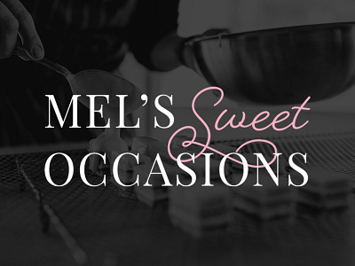 Mel's Sweet Occasions logo ames bakery bakery logo cake cake logo iowa modern sweets typography