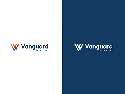 Vanguard Exteriors Branding Concept brand identity branding construction contractor gradient iowa logo sans serif sleek v