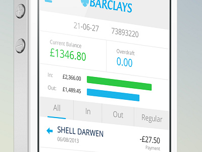 Barclays Mobile Banking Transactions app bank app banking barclays blue iphone mobile money transactions ui white