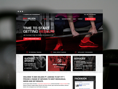 Personal Trainer WIP dark fitness instructor personal trainer red website wip