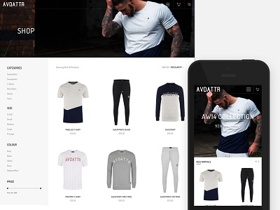 Online Shop - Avid Attire Redesign clothing ecommerce fashion home page online shop products shop website