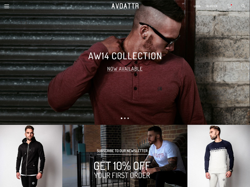 Avid Attire - Homepage Exploration by Kyle Craven on Dribbble