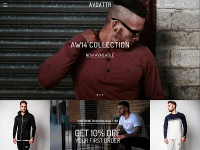 Avid Attire - Homepage Exploration clothing ecommerce fashion home page online shop products shop website