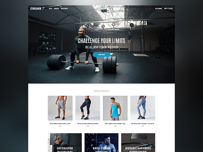 Gymshark Redesign clothing ecommerce fitness gym home shop website