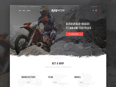 New site for Motocross Footpeg Manufacture ecommerce grunge homepage motocross mx product search shop supermoto ui ux website