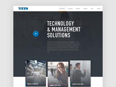 Homepage concept for a technology company