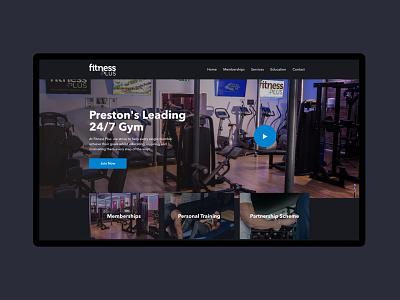 Fitness Plus - Gym Website dark fitness gym homepage landing page ui ux website