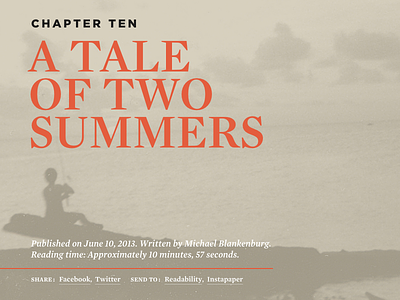 Chapter Ten: A Tale Of Two Summers background image duotone gotham grey mercury orange white