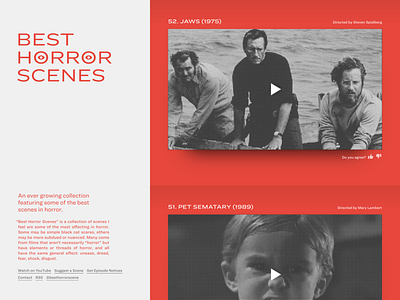 Best Horror Scenes black and white halftone hoefler red responsive ringside typography