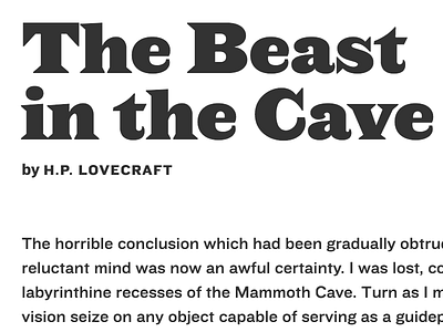 Early type pairings for an H.P. Lovecraft project hco hoefler co. knockout projects for love proteus project saracen sentinel typography