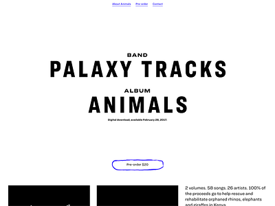 My album for Animals animals charity hoefler co. music palaxy tracks ringside website