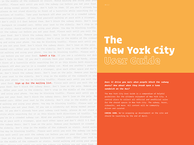 The New York City User Guide hco operator operator mono orange responsive typography