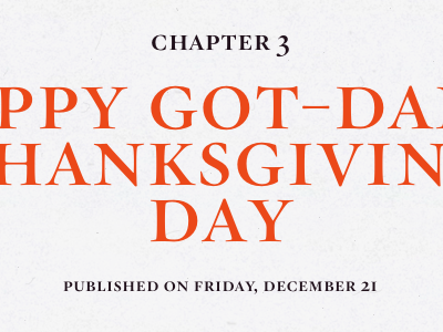 Happy Got-Damn Thanksgiving Day hoefler titling memoir project orange small caps typography webfonts