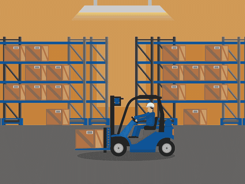 Forklift Warehouse Drive 2d 2d animation after effects animation motion graphics video