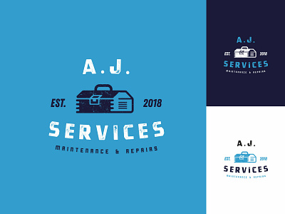 AJ Services brand branding handyman identity logo logodesign retro vintage