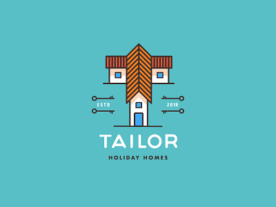 Tailor Holiday Homes Logo Concept brand brand design brand identity concept emblem logo logo design monoline real estate vector