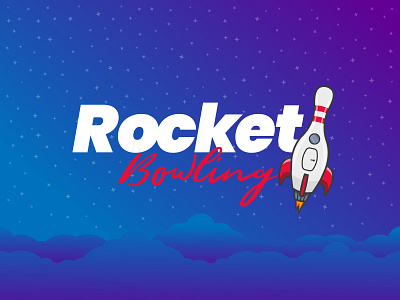 Rocket Bowling Logo bowling brand design brand identity branding illustration logo logo design rocket vector