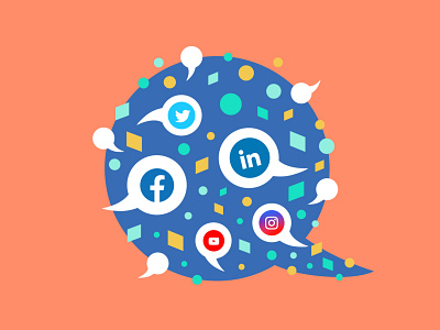 Social Media Illustration - Social Bubble graphic graphic design social media social network