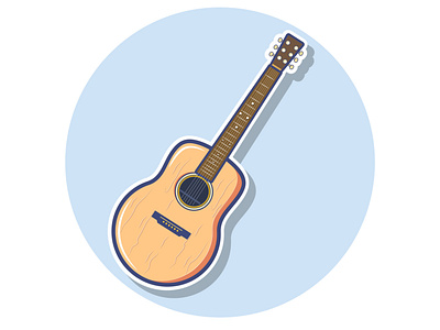 guitar guitar illustration sticker vector