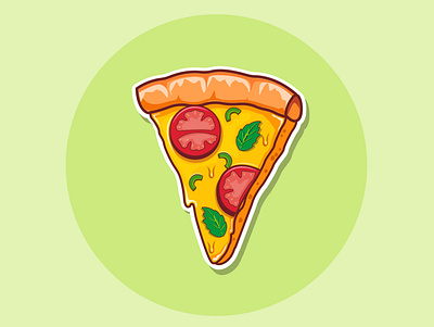 cheezy pizza illustration pizza sticker vector