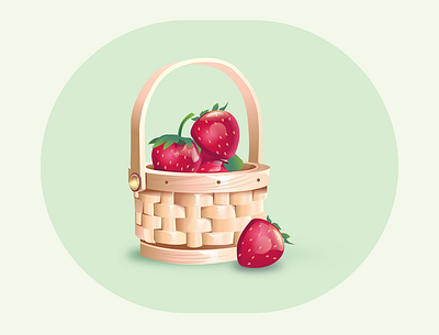 fruit basket fruit fruitbasket gradient illustration strawberry vector