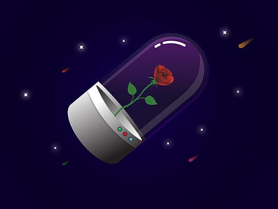 Rose in the galaxy galaxy illustration rose vector