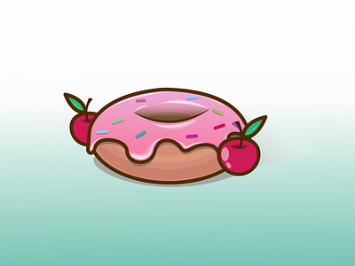 Donut donut gradient illustration vector