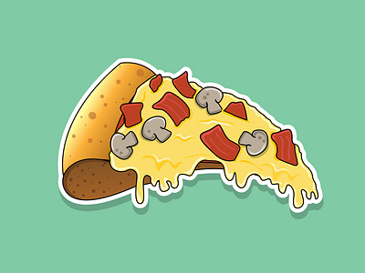 Pizza is love food gradient illustration pizza vector