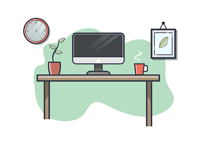 Workspace illustration vector