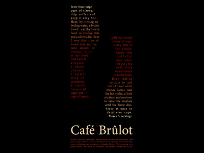 Cafe Brulot cafe brulot cocktails print design typography