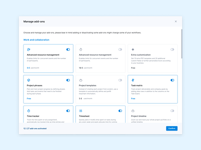 Modal selection Concept ✨ Add-ons