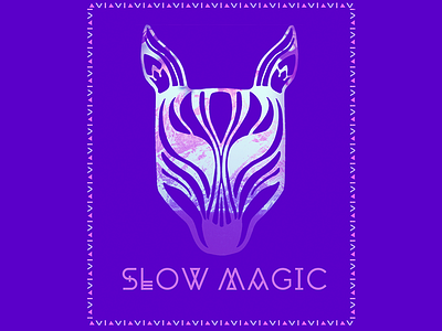 Slow Magic animal color illustration mask music poster print purple slow magic texture tribal typography