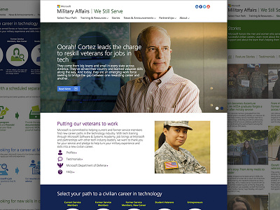 Microsoft Military Affairs education microsoft military tech ui ux veterans web web design web development