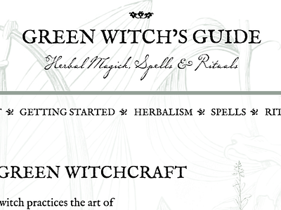 Green Witch's Guide web web design website wicca witch