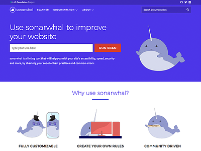 sonarwhal v1 site launch illustrations narwhal nellie the narwhal open source sonarwhal web web design website whales
