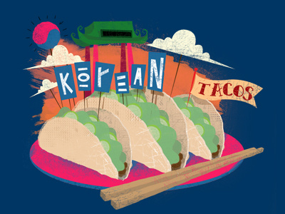 Korean tacos food illustration ilustracion korea korean korean tacos tacos