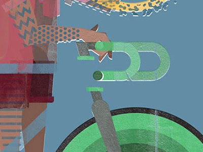 Detail 04 5panelhat animal animal tropikal bicycle camisa elephant illustration ilustracion mustache shit tropikal