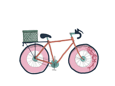 GSC Bicycle basket bicycle bike illustration