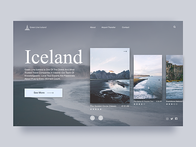 Iceland Tours & Trips design desktop figma iceland travel web website