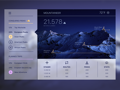 Concept application for climbers app climber design figma graphic design mountains ui ux web