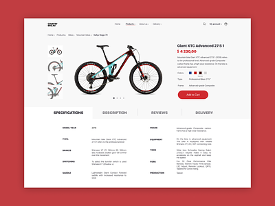 Bike shop. Product Card bicycle bike bike shop design figma graphic design product card product design shop ui ux web