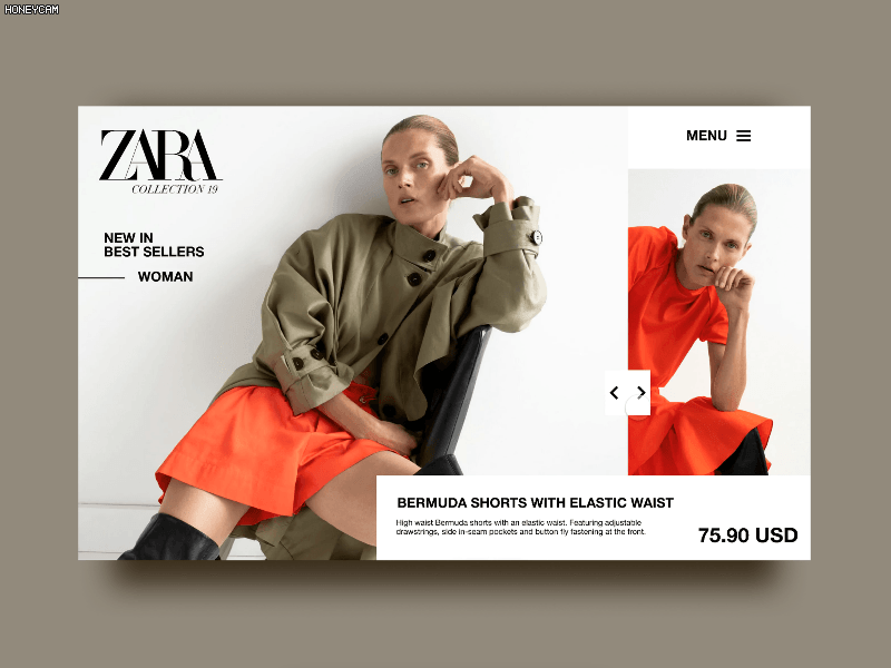 Zara. Сoncept design animation design fashion figma gif graphic design ui ux web website