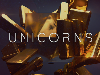 Unicorns Endpage c4d dynamics mograph texture title graphics unicorns