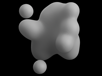 B&W Blob 3d amorphous black and white c4d