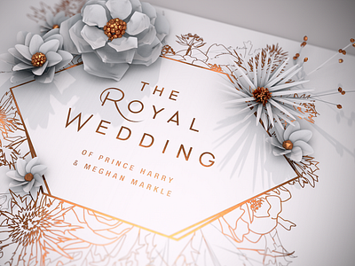 Royal Wedding c4d floral flowers gold paper texture