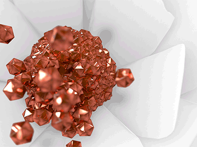 Flower Closeup 3d animation c4d copper flower gold mograph paper