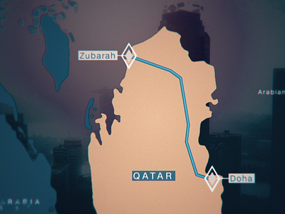 Qatar Map after effect after effects beige broadcast desert doha map map styles middle east ocean qatar tv video