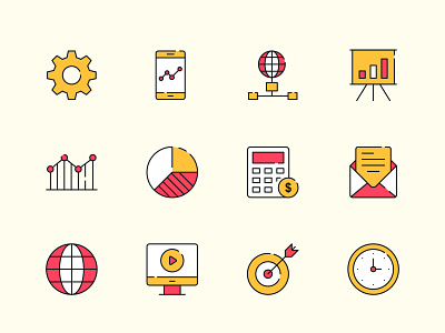 Free Business filled line icon set free vector Vol1